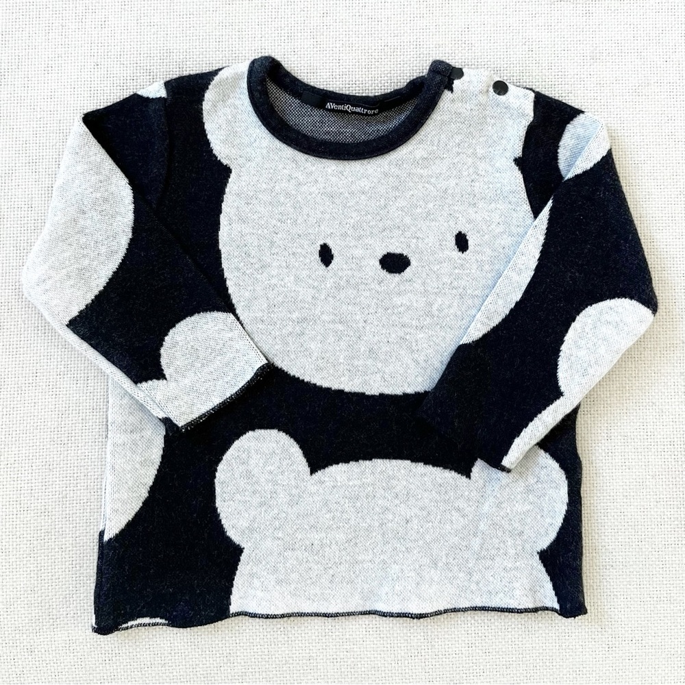 Baby sweater with bear pattern 12M